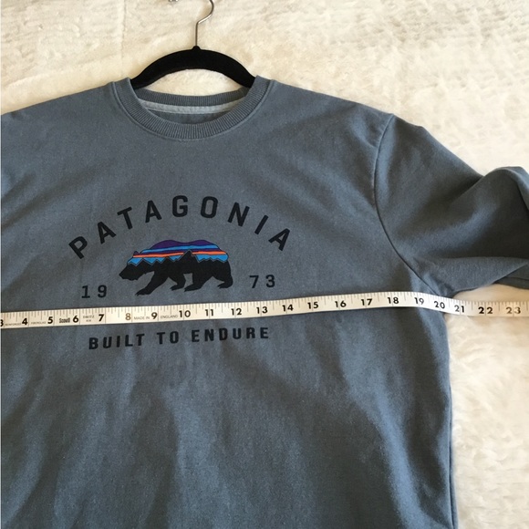 Patagonia Arched Fitz Roy Bear Uprisal Crew Sweatshirt Shadow Blue sz S small - Picture 5 of 6